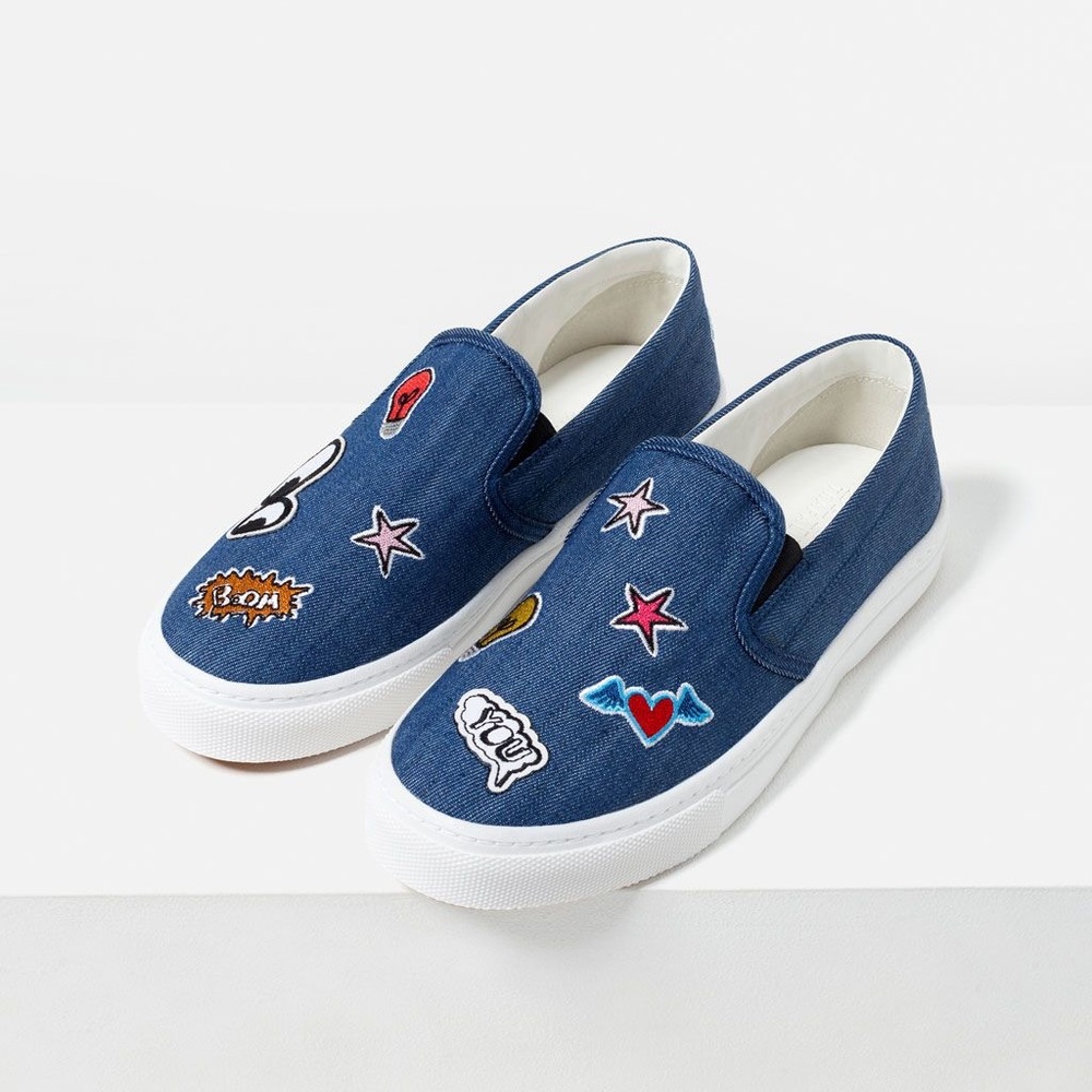 ZaraDenim patch slip on